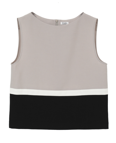 カラーブロックブラウス 詳細画像 グレージュ 6