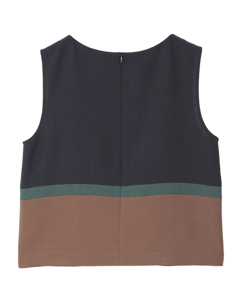 カラーブロックブラウス 詳細画像 ネイビー 2