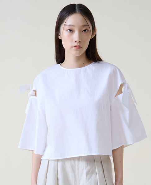 リボントリミングブラウス 詳細画像 ホワイト 2