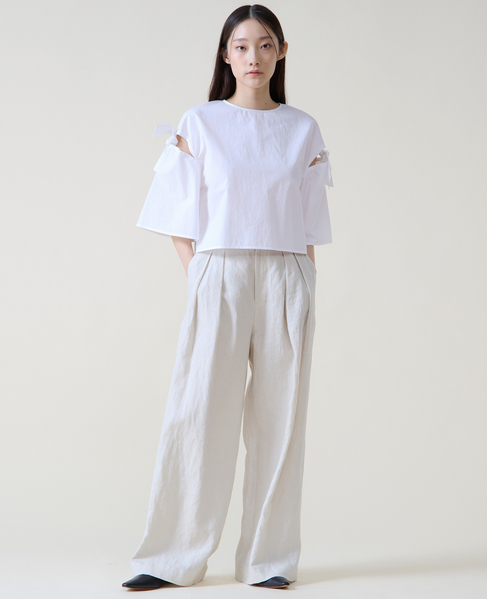 リボントリミングブラウス 詳細画像 ホワイト 3