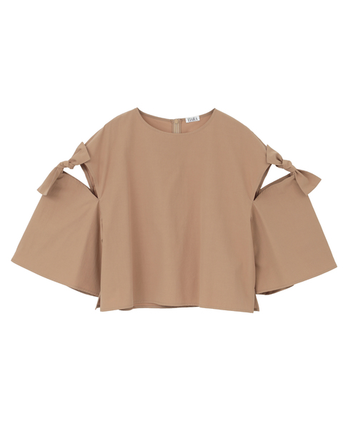 リボントリミングブラウス 詳細画像 ベージュ 1