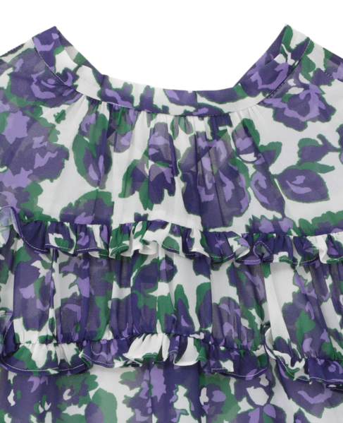 オールドローズプリントヨークフリルブラウス 詳細画像 オフホワイト 10