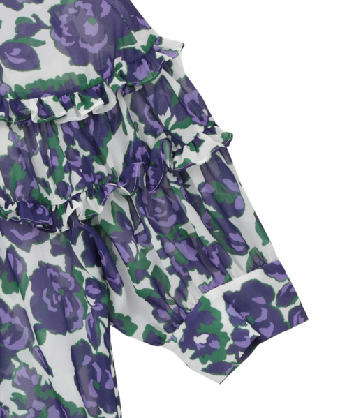 オールドローズプリントヨークフリルブラウス 詳細画像 オフホワイト 11