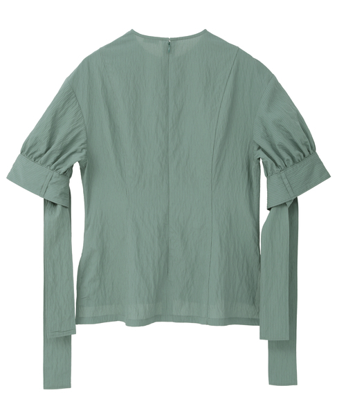 リボンスリーブブラウス 詳細画像 グリーン 2