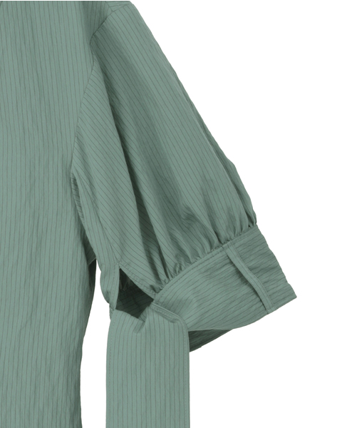 リボンスリーブブラウス 詳細画像 グリーン 4