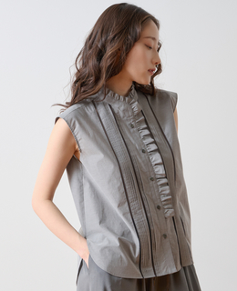 ピンタックレースフリルブラウス