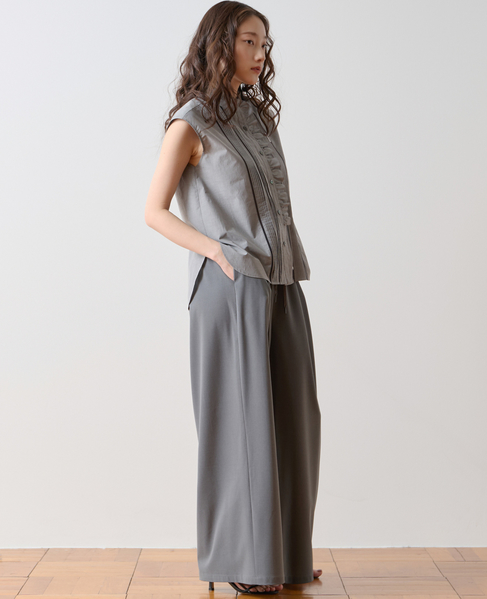 ピンタックレースフリルブラウス 詳細画像 グレー 3