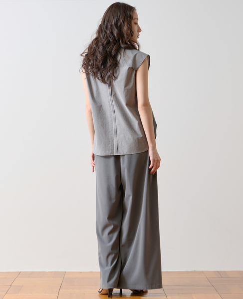 ピンタックレースフリルブラウス 詳細画像 グレー 4