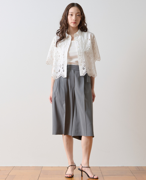 カットワークレースショートスリーブシャツ 詳細画像 ホワイト 3