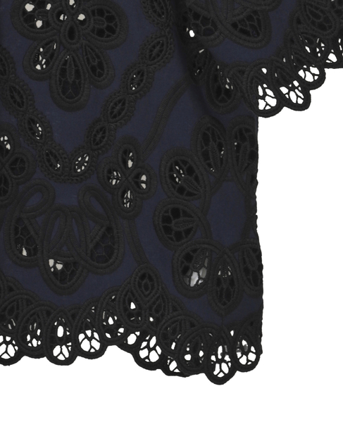 カットワークレースショートスリーブシャツ 詳細画像 ネイビー 5