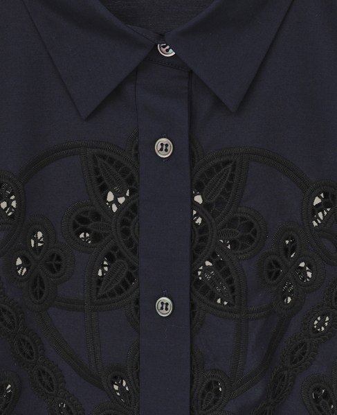 カットワークレースショートスリーブシャツ 詳細画像 ネイビー 6