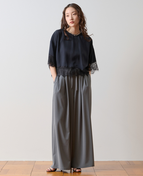 レースヘムTブラウス 詳細画像 ネイビー 6