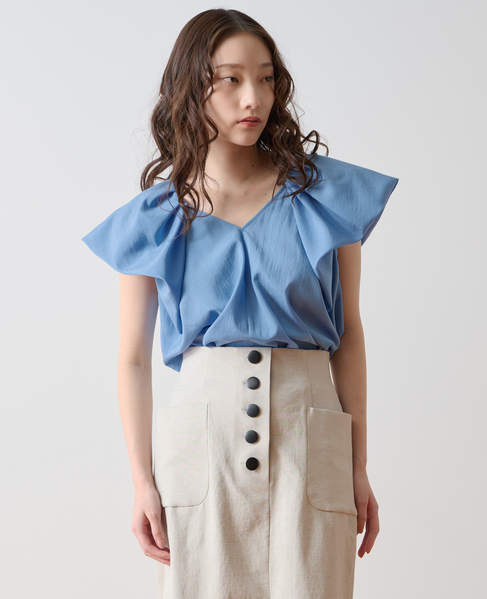 バルーンスリーブブラウス 詳細画像 ブルー 6