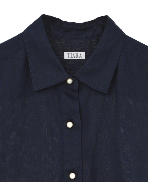 ショートリネンシャツ 詳細画像 ネイビー 3