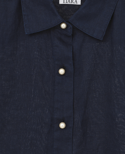 ショートリネンシャツ 詳細画像 ネイビー 7
