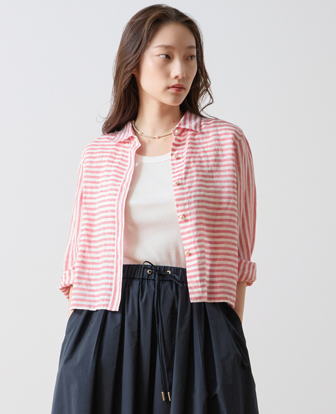 ショートリネンシャツ 詳細画像 レッド 1