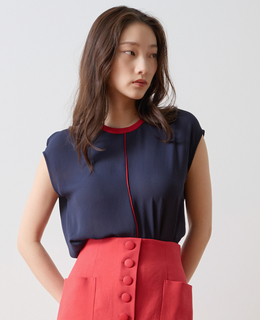 バイカラーブラウス