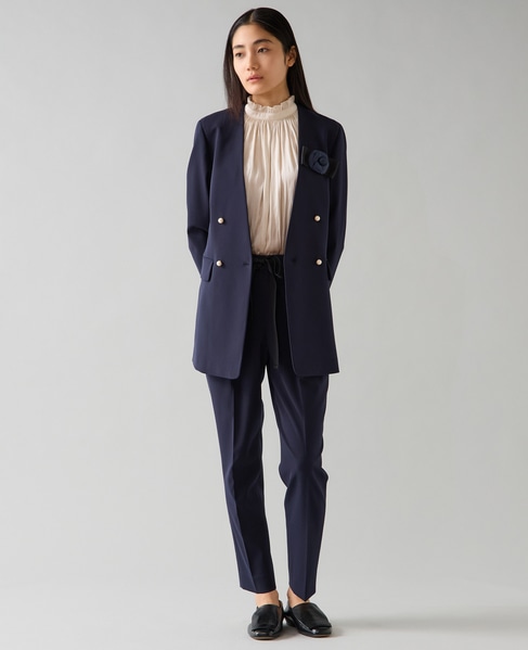 ノーカラーダブルジャケット 詳細画像 ネイビー 7