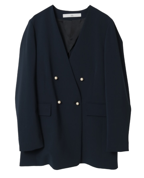 ノーカラーダブルジャケット 詳細画像 ネイビー 8