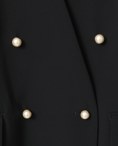 ノーカラーダブルジャケット 詳細画像 ブラック 3