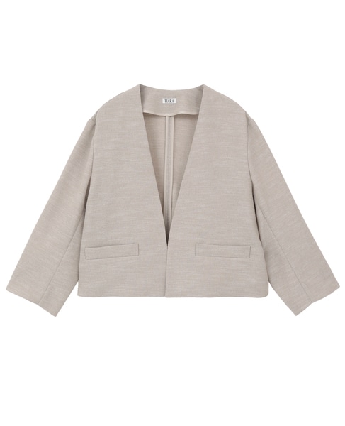 ノーカラージャケット 詳細画像 ベージュ 1