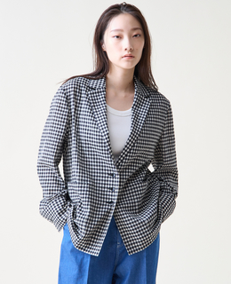 ギンガムチェックジャケットブラウス