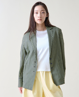 ギンガムチェックジャケットブラウス