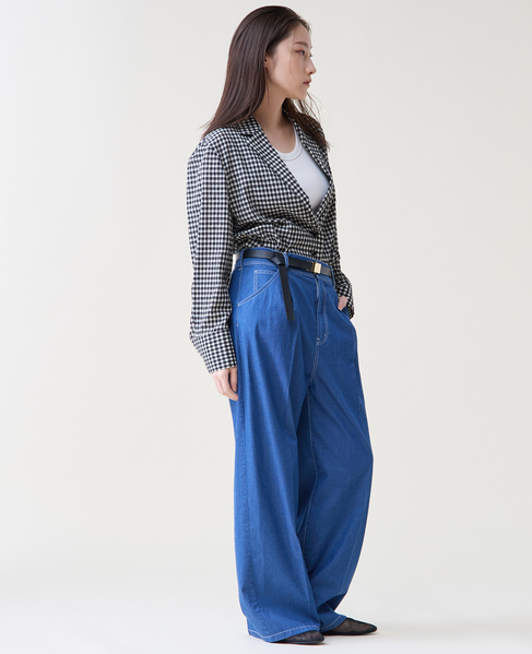 ギンガムチェックジャケットブラウス 詳細画像 ホワイト&times;ブラック 12