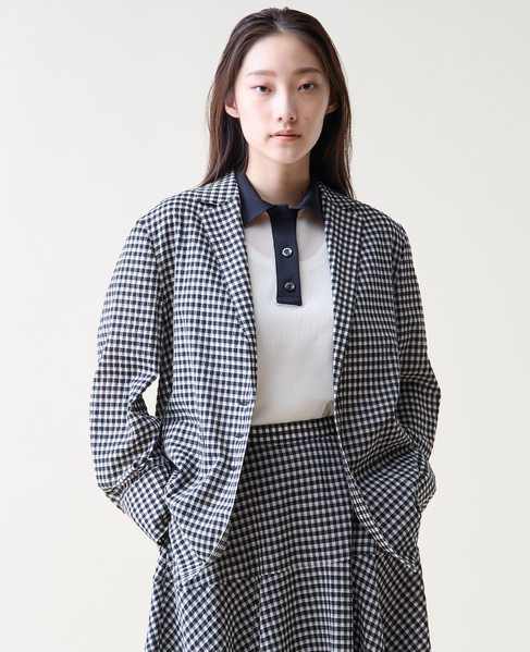 ギンガムチェックジャケットブラウス 詳細画像 ホワイト×ブラック 16