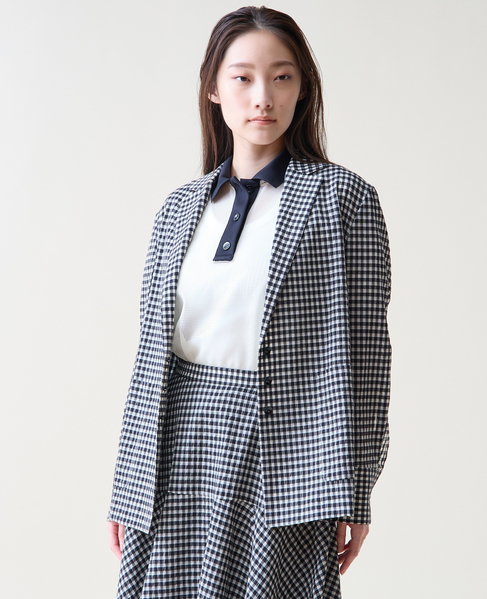 ギンガムチェックジャケットブラウス 詳細画像 ホワイト×ブラック 18