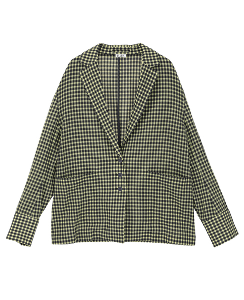 ギンガムチェックブラウスジャケット 詳細画像 ネイビー&times;イエロー 12