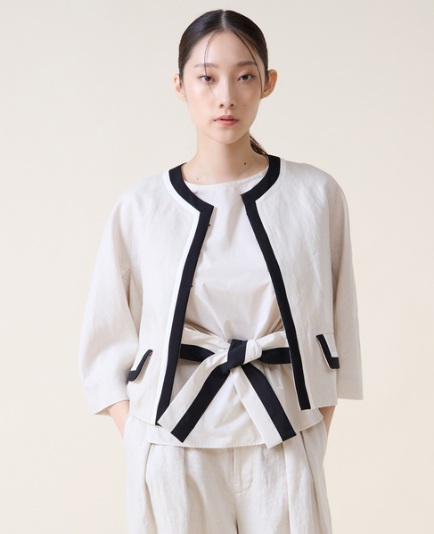 カラーブロックジャケット 詳細画像 ベージュ 1