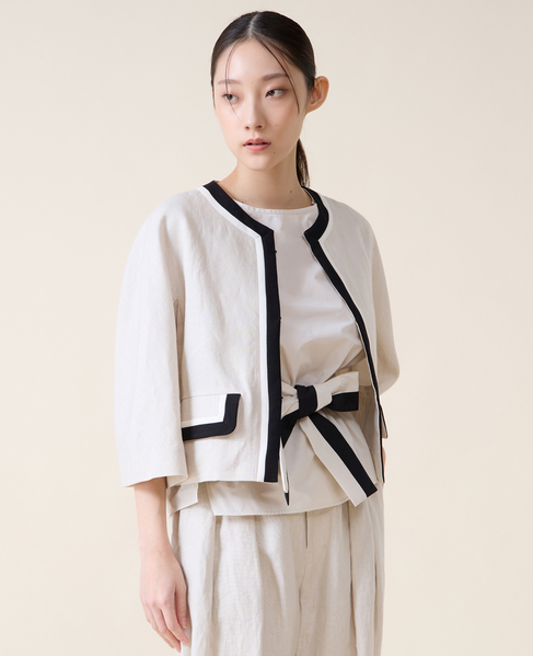 カラーブロックジャケット 詳細画像 ベージュ 2