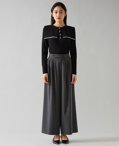 タックワイドパンツ 詳細画像 チャコールグレー 2