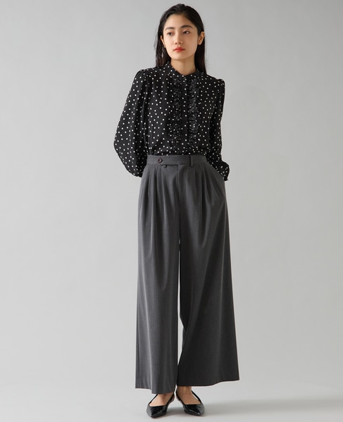 タックワイドパンツ 詳細画像 チャコールグレー 4