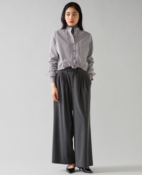 タックワイドパンツ 詳細画像 チャコールグレー 8