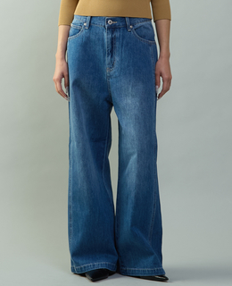 ハイウエストワイドデニムパンツ