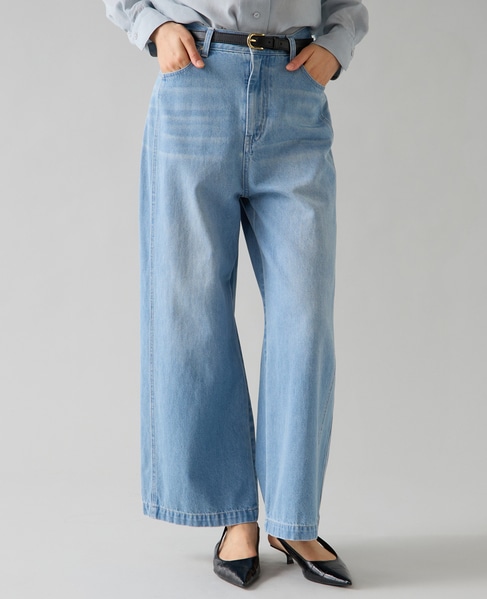 ハイウエストワイドデニムパンツ 詳細画像 ブリーチブルー 2