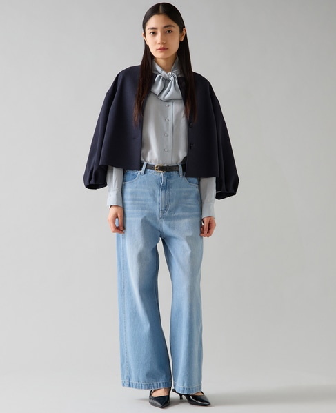 ハイウエストワイドデニムパンツ 詳細画像 ブリーチブルー 3