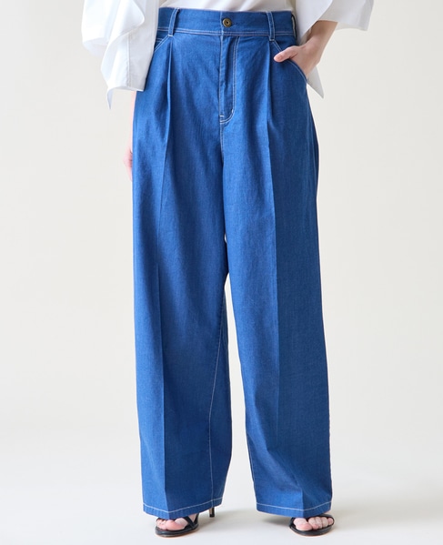 デニムタックパンツ 詳細画像 インディゴブルー 1