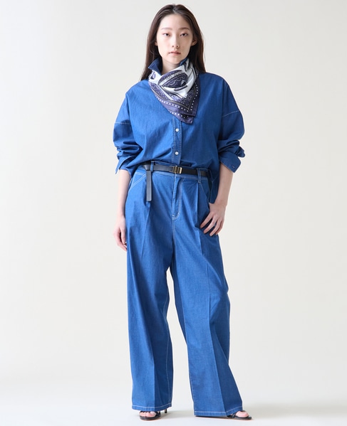 デニムタックパンツ 詳細画像 インディゴブルー 2