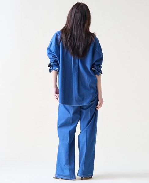 デニムタックパンツ 詳細画像 インディゴブルー 3