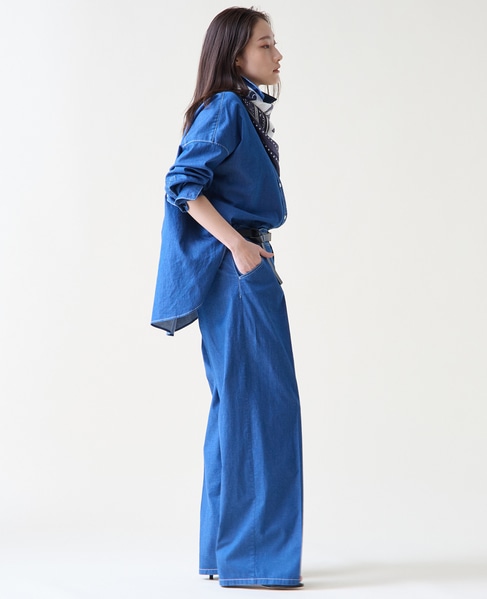 デニムタックパンツ 詳細画像 インディゴブルー 4