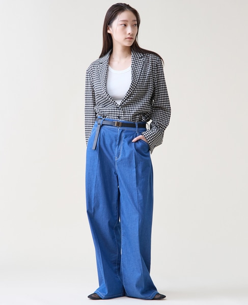 デニムタックパンツ 詳細画像 インディゴブルー 7