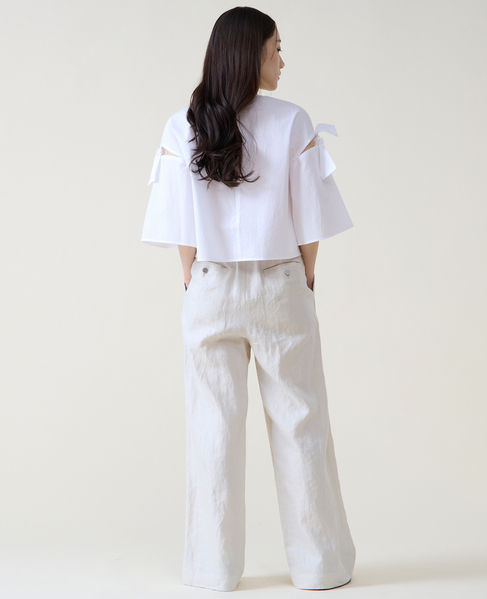 リネンタックワイドパンツ 詳細画像 ベージュ 4