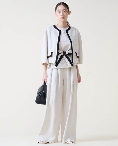 リネンタックワイドパンツ 詳細画像 ベージュ 5