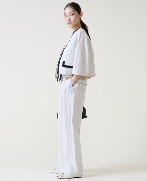 リネンタックワイドパンツ 詳細画像 ベージュ 6