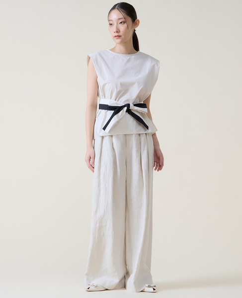 リネンタックワイドパンツ 詳細画像 ベージュ 8