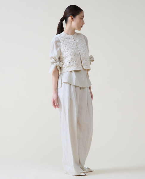 リネンタックワイドパンツ 詳細画像 ベージュ 9