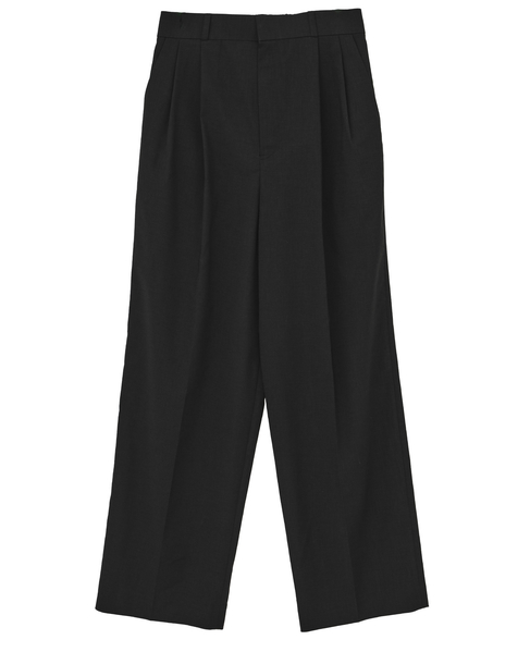 リネンワイドストレートパンツ 詳細画像 ブラック 1